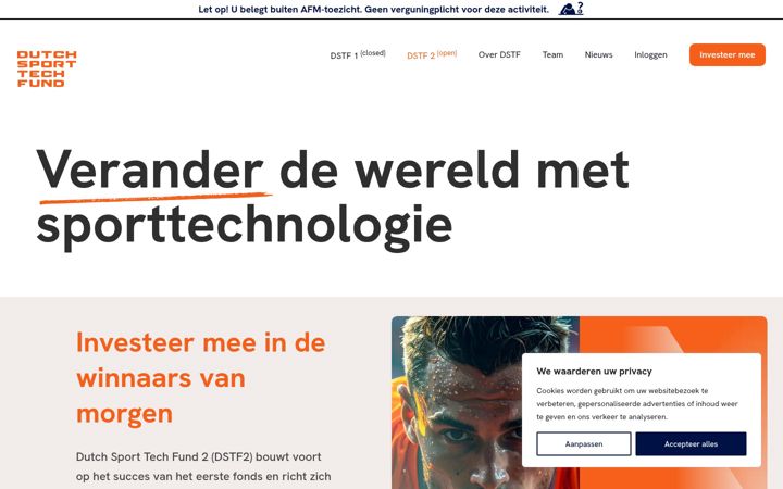 Screenshot of dutchsporttechfund.com