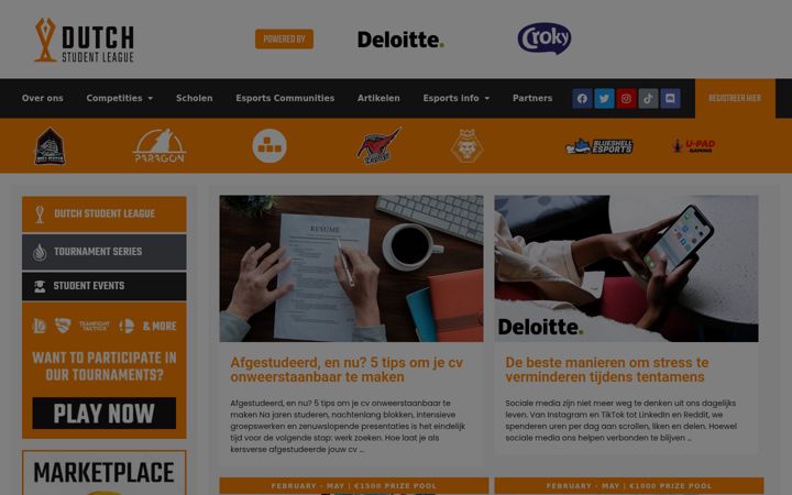 Screenshot di dutchstudentleague.nl