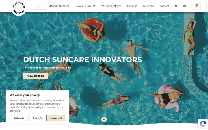 Screenshot of dutchsuncareinnovators.com