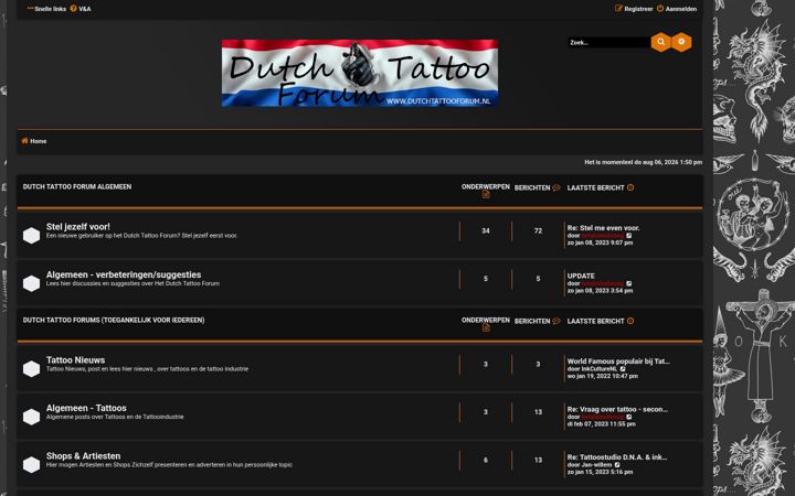 Screenshot di dutchtattooforum.nl