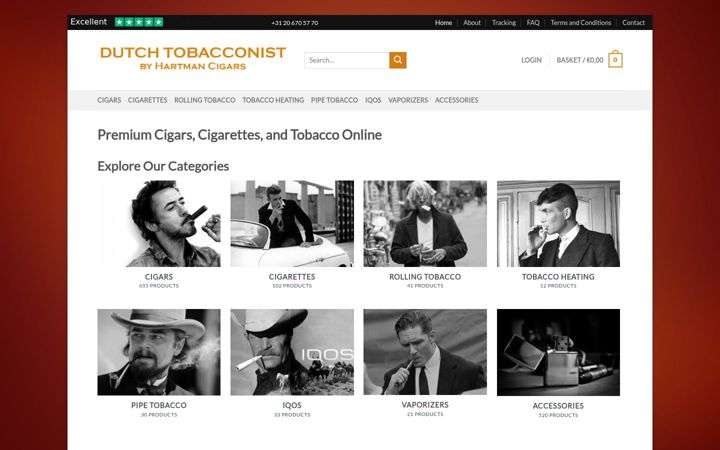 Screenshot di dutchtobacconist.nl