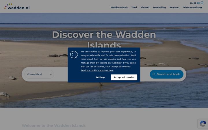 Screenshot of dutchwaddenislands.com