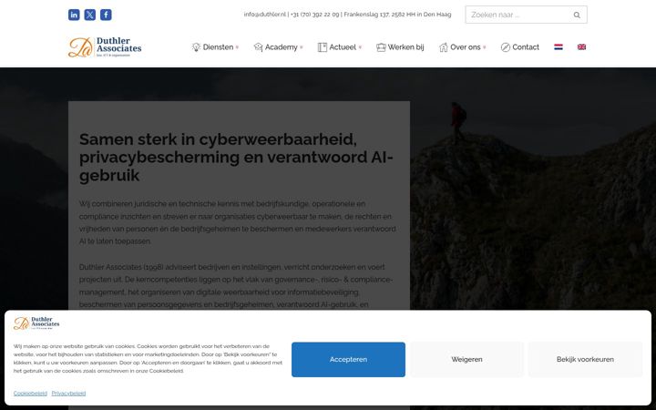 Screenshot di duthler.nl