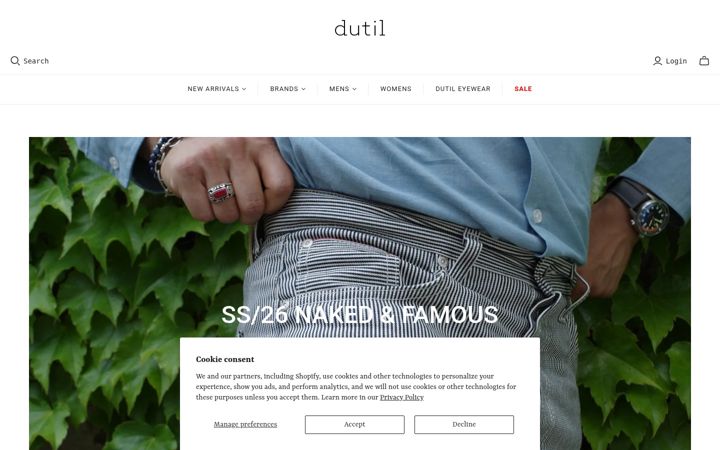 Screenshot of dutildenim.com