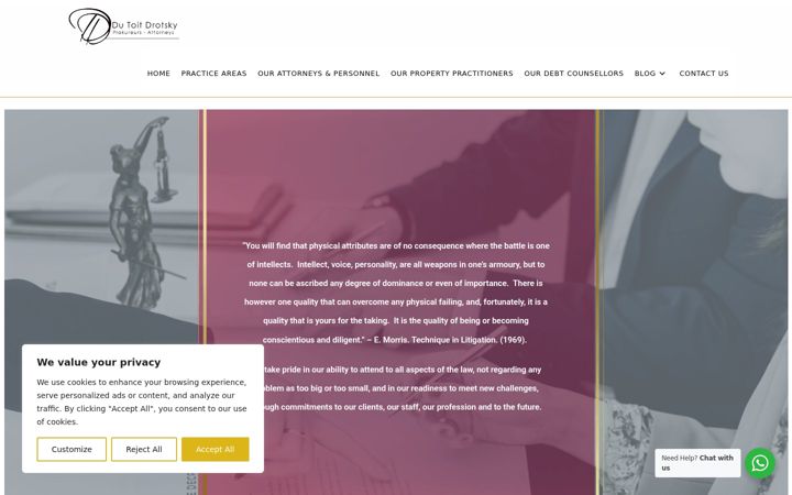 Екранна снимка на dutoitdrotsky.co.za