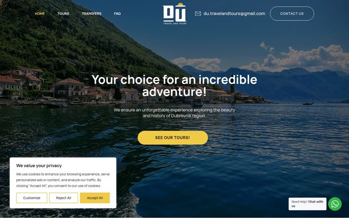 Screenshot of dutravelandtours.com