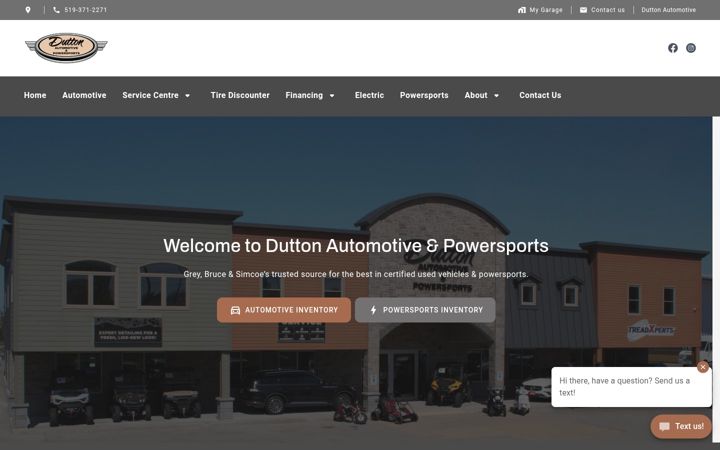 Capture d'écran de duttonauto.ca