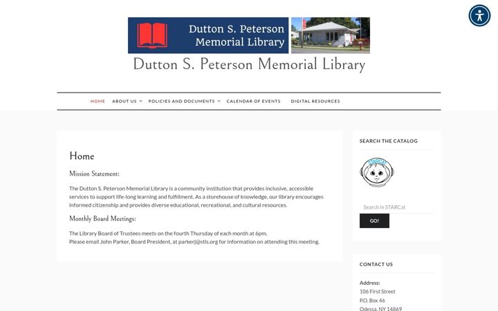 Zrzut ekranu duttonpetersonlibrary.org