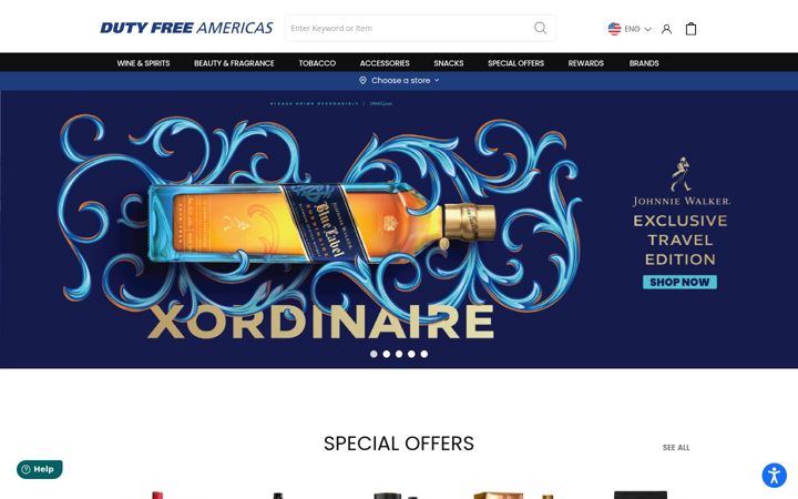 Skjámynd af dutyfreeamericas.com