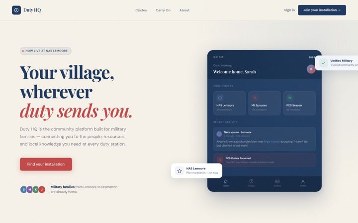 Screenshot of dutyhq.com