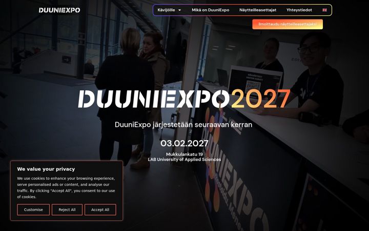 Ekraanipilt saidist duuniexpo.eu