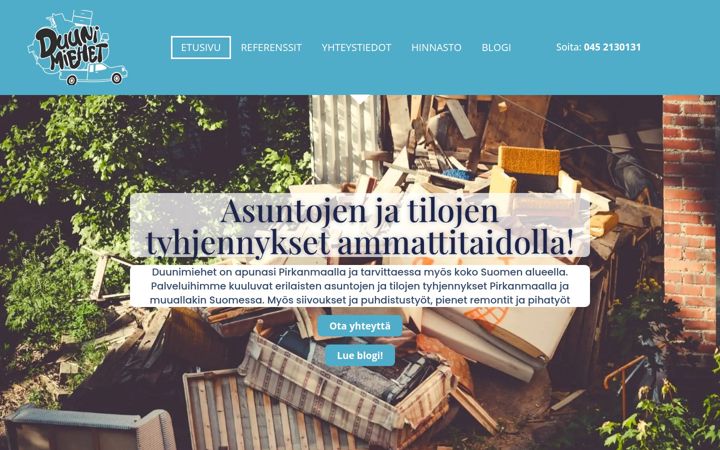 Screenshot di duunimiehet.fi