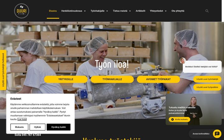 Screenshot di duuritiimi.fi