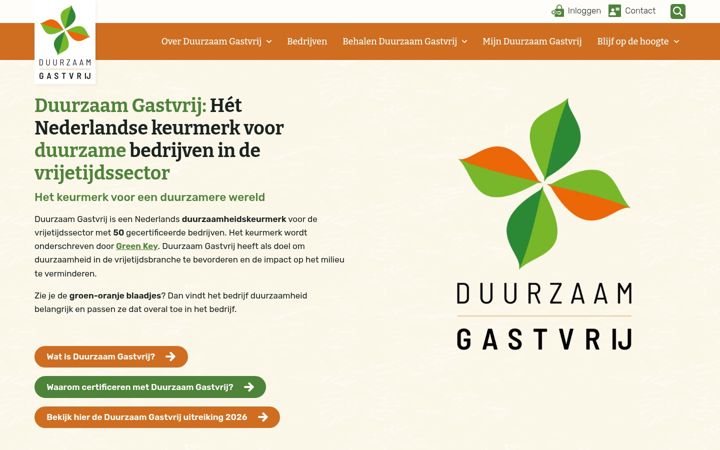 Screenshot di duurzaam-gastvrij.nl