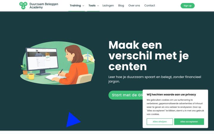 Screenshot of duurzaambeleggen.academy