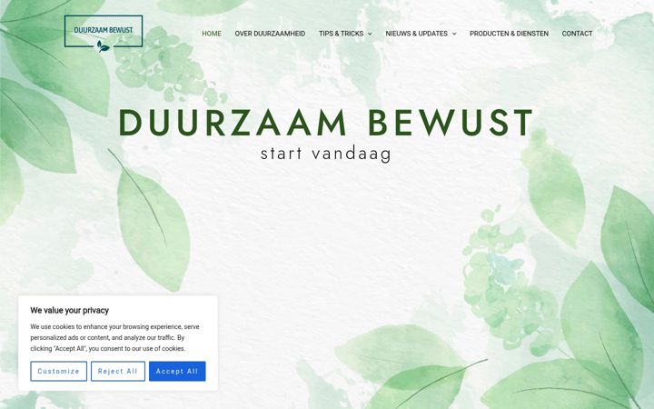 Screenshot di duurzaambewust.nl