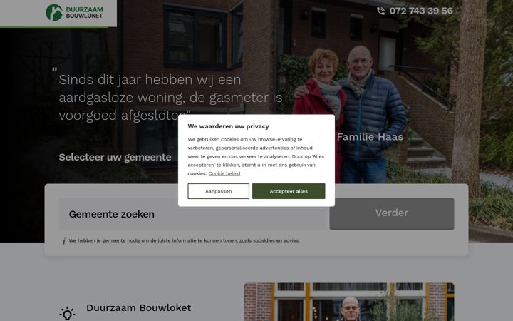 Screenshot di duurzaambouwloket.nl