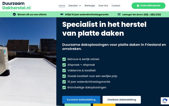 Screenshot di duurzaamdakherstel.nl