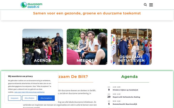Screenshot di duurzaamdebilt.nl