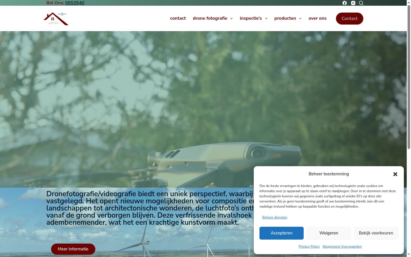 Screenshot del banner di consenso mostrato prima di qualsiasi interazione