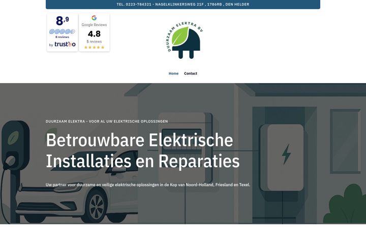 Screenshot di duurzaamelektra.nl