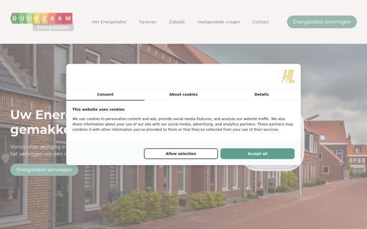 Screenshot di duurzaamenergielabel.nl