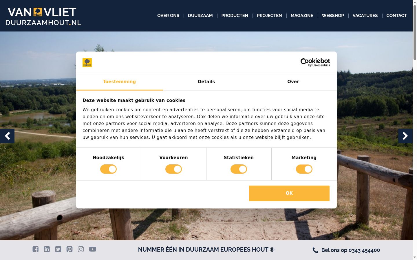 Screenshot del banner di consenso mostrato prima di qualsiasi interazione