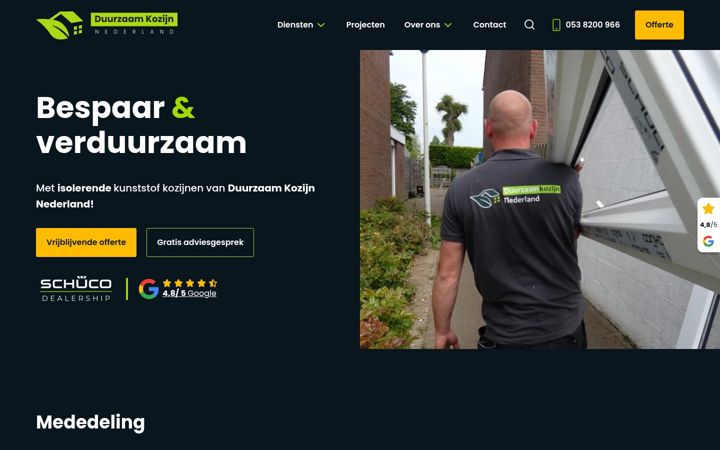 Snímek obrazovky duurzaamkozijnnederland.nl