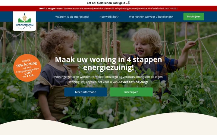 Screenshot di duurzaamvalkenburg.nl