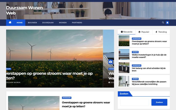 Screenshot di duurzaamwonenweb.nl