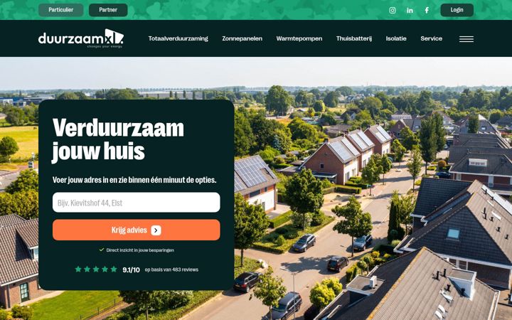 Screenshot di duurzaamxl.nl