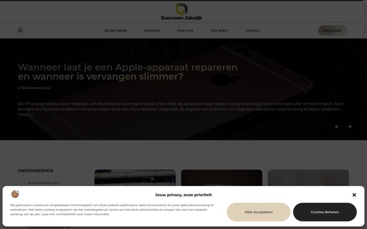 Screenshot di duurzaamzakelijk.nl