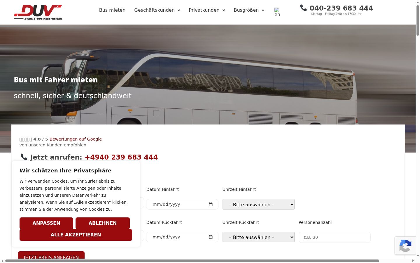 Screenshot of the consent banner shown before any interaction