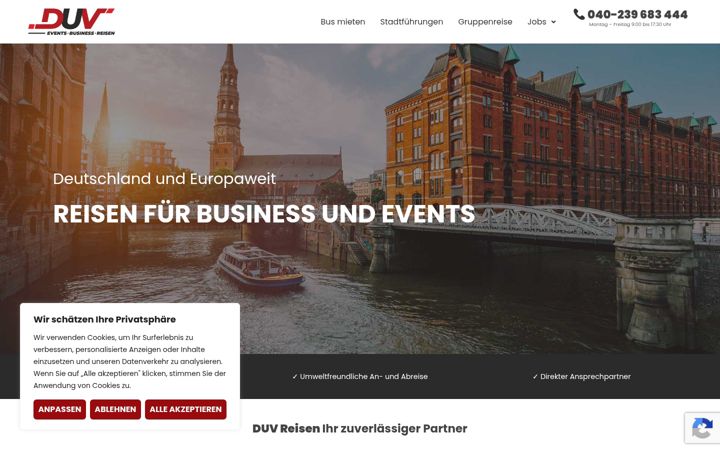 Screenshot of duv-reisen.de