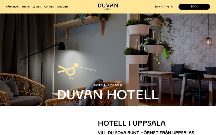 Screenshot von duvanhotell.se