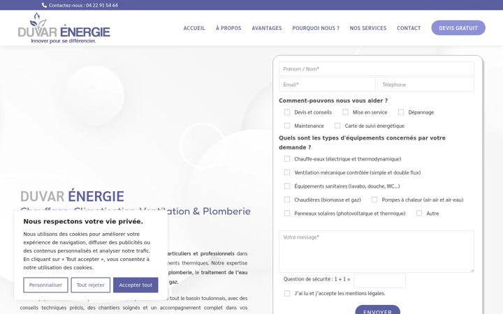 Screenshot of duvar-energie.com