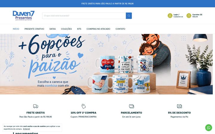 Screenshot ta' duven7presentes.com.br