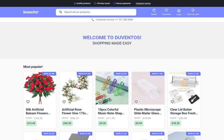 Screenshot of duventos.com