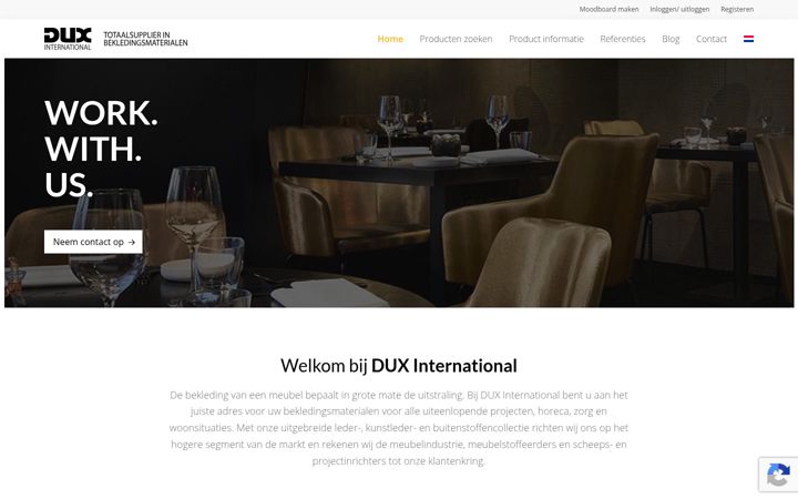 Screenshot of dux-international.com