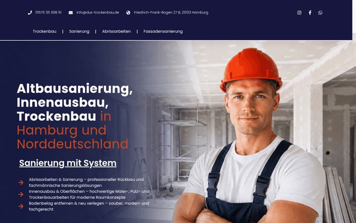 Screenshot of dux-trockenbau.de