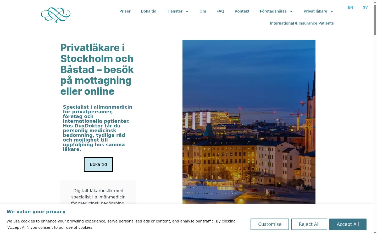 Screenshot des Einwilligungsbanners vor jeglicher Interaktion