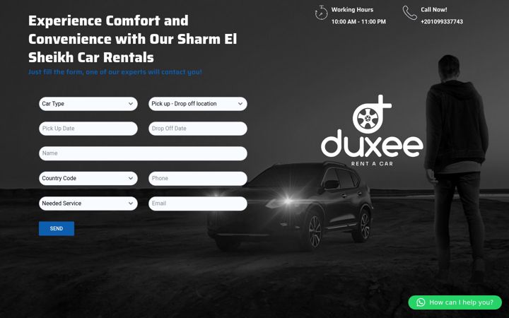 Screenshot of duxeecarrental.com