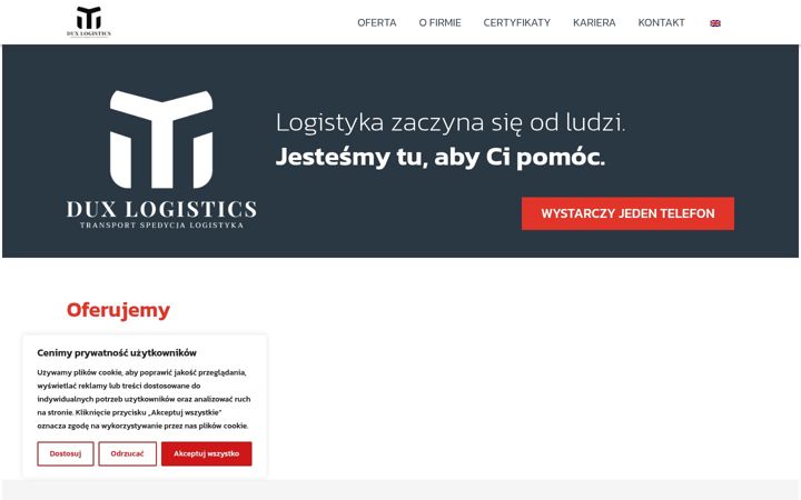 Captura de ecrã de duxlogistics.pl
