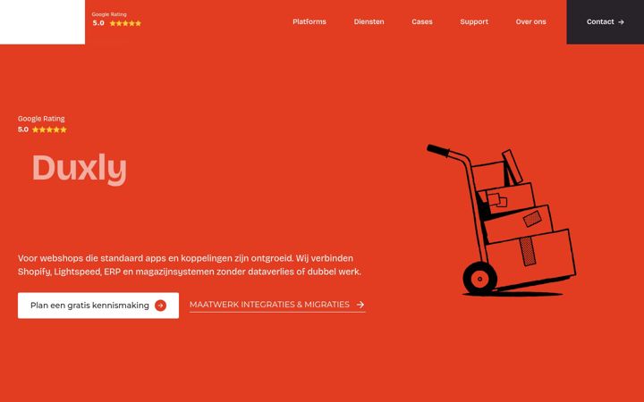 Screenshot di duxly.nl