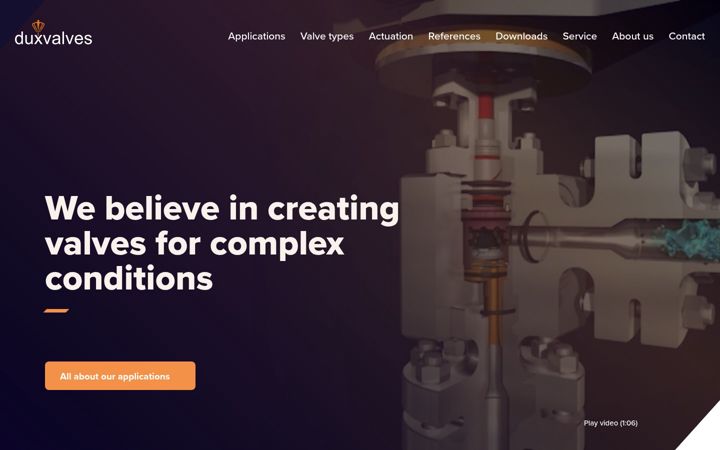 Skærmbillede af duxvalves.com