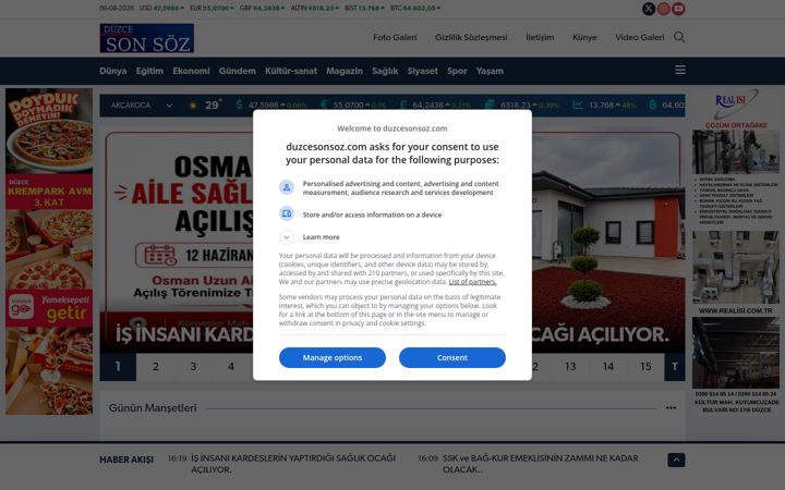 Screenshot of duzcesonsoz.com