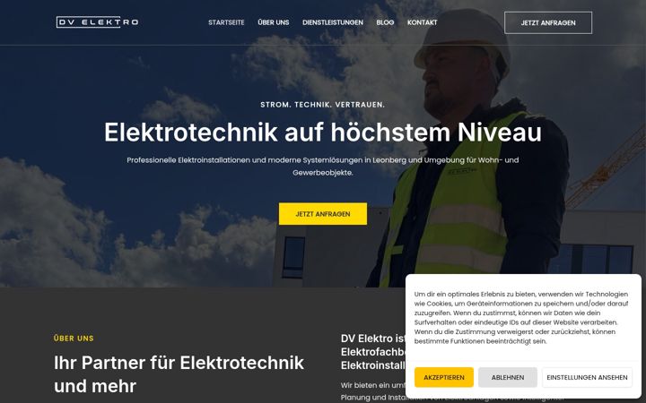 Snimka zaslona za dv-elektro.de