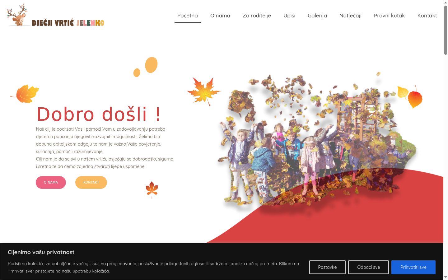 Screenshot of the consent banner shown before any interaction