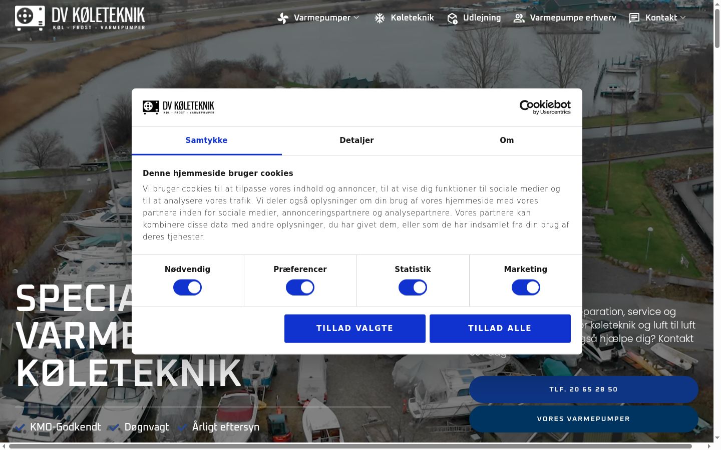 Skjermbilde av samtykkebanneret slik det vises før noen interaksjon