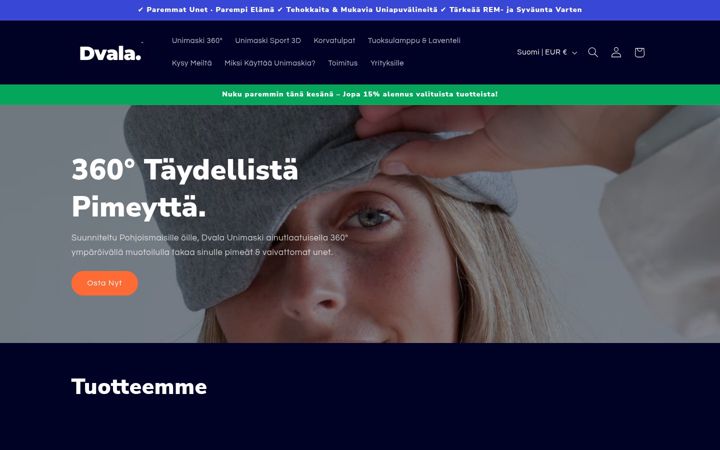 Snímek obrazovky dvalasleep.fi